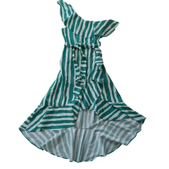 FLYING TOMATO Womens flowy & tiered summer Dress, size small, green & white - Picture 1 of 11